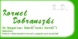 kornel dobranszki business card